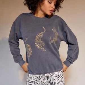 Urban Outfitters Project Social T Tiger Pullover Sweatshirt in Gray